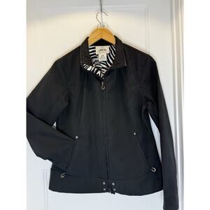 Ariat Women’s Softshell Equestrian Jacket Large Black Zebra Fleece Lined